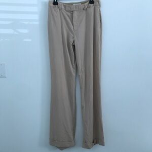 CHLOE WOMENS PANT 100% WOOL KHAKI DRESS TROUSER FR40